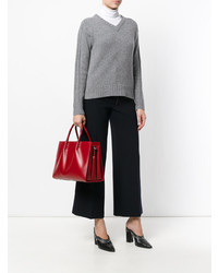 Sac fourre-tout en cuir rouge Tod's