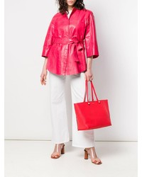 Sac fourre-tout en cuir rouge Furla