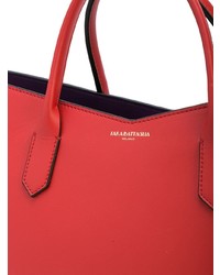 Sac fourre-tout en cuir rouge Sara Battaglia