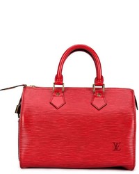 Sac fourre-tout en cuir rouge Louis Vuitton