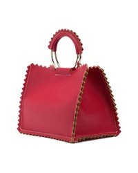 Sac fourre-tout en cuir rouge Sara Battaglia