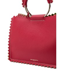 Sac fourre-tout en cuir rouge Sara Battaglia