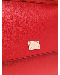 Sac fourre-tout en cuir rouge Dolce & Gabbana