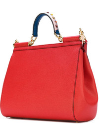 Sac fourre-tout en cuir rouge Dolce & Gabbana