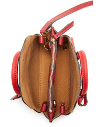 Sac fourre-tout en cuir rouge MCM