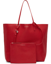 Sac fourre-tout en cuir rouge Alexander McQueen