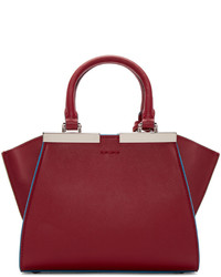 Sac fourre-tout en cuir rouge Fendi