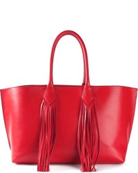 Sac fourre-tout en cuir rouge Sara Battaglia