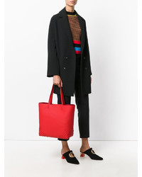 Sac fourre-tout en cuir rouge Tod's