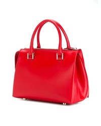 Sac fourre-tout en cuir rouge Jil Sander