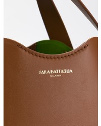 Sac fourre-tout en cuir tabac Sara Battaglia