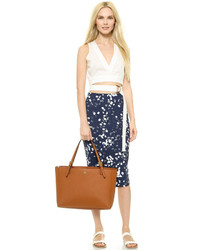 Sac fourre-tout en cuir tabac Tory Burch