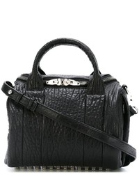 Sac fourre-tout en cuir texturé noir Alexander Wang