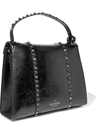 Sac fourre-tout en cuir texturé noir Valentino