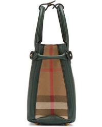 Sac fourre-tout en cuir vert foncé Burberry