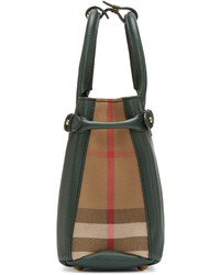 Sac fourre-tout en cuir vert foncé Burberry