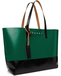 Sac fourre-tout en cuir vert Marni