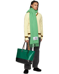 Sac fourre-tout en cuir vert Marni