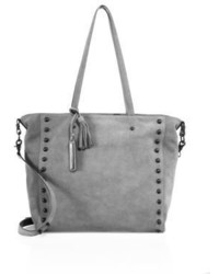 Sac fourre-tout en daim à clous gris