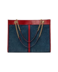 Sac fourre-tout en daim bleu marine Gucci