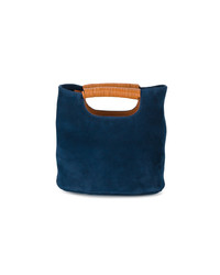 Sac fourre-tout en daim bleu marine Simon Miller