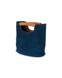 Sac fourre-tout en daim bleu marine Simon Miller