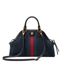 Sac fourre-tout en daim bleu marine Gucci