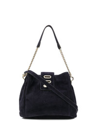 Sac fourre-tout en daim bleu marine Tila March