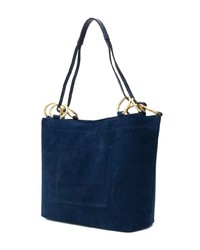 Sac fourre-tout en daim bleu marine Tory Burch