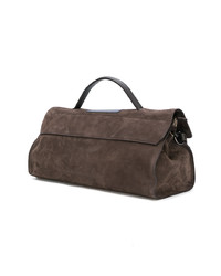 Sac fourre-tout en daim marron foncé Zanellato