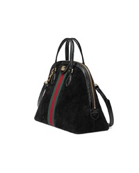 Sac fourre-tout en daim noir Gucci