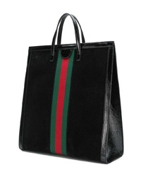 Sac fourre-tout en daim noir Gucci