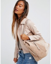 Sac fourre-tout en daim rose Pull&Bear