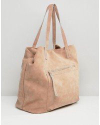 Sac fourre-tout en daim rose Pull&Bear