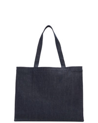 Sac fourre-tout en denim imprimé bleu marine A.P.C.