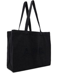 Sac fourre-tout en denim imprimé noir A.P.C.