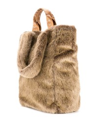 Sac fourre-tout en fourrure marron clair Unreal Fur