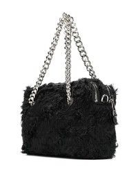 Sac fourre-tout en fourrure noir Moschino