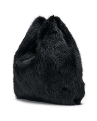 Sac fourre-tout en fourrure noir Simonetta Ravizza