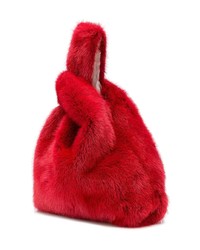 Sac fourre-tout en fourrure rouge Simonetta Ravizza