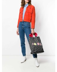 Sac fourre-tout en nylon imprimé noir Fiorucci