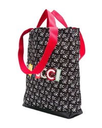 Sac fourre-tout en nylon imprimé noir Fiorucci