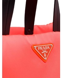 Sac fourre-tout en nylon orange Prada