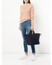 Sac fourre-tout en toile bleu marine Cabas