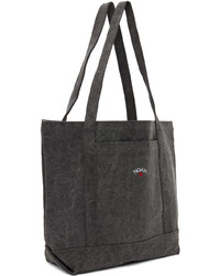 Sac fourre-tout en toile brodé noir Noah