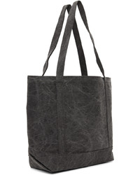 Sac fourre-tout en toile brodé noir Noah