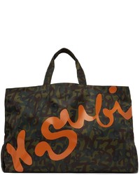 Sac fourre-tout en toile camouflage marron foncé