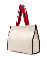 Sac fourre-tout en toile imprimé beige Karl Lagerfeld