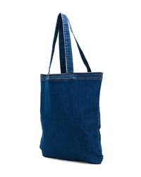 Sac fourre-tout en toile imprimé bleu marine Philosophy di Lorenzo Serafini