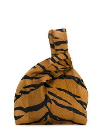 Sac fourre-tout en toile imprimé léopard marron clair Simonetta Ravizza